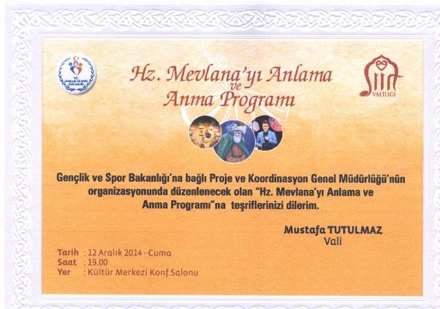 Hz. Mevlana Anma (1)