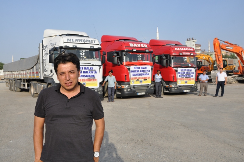 Siirt'ten Rojava'ya 5 TIR Yardım (3)