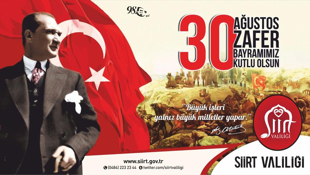 VALİ OSMAN HACIBEKTAŞOĞLU’NUN ‘30 AĞUSTOS ZAFER BAYRAMI’ KUTLAMA MESAJI