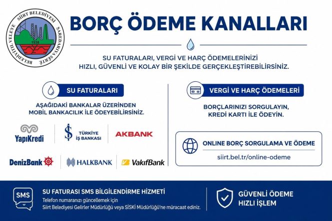SİİRT BELEDİYESİNDEN DİJİTAL ÖDEME VE İLETİŞİM BİLGİLERİ GÜNCELLEME ÇAĞRISI