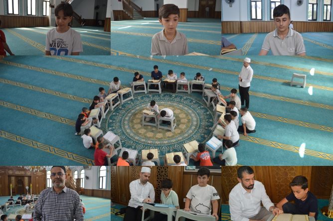 Yaz Kur’an Kursunda çocuklar güne salavatlarla başlıyor, Kur’an’la devam ediyor