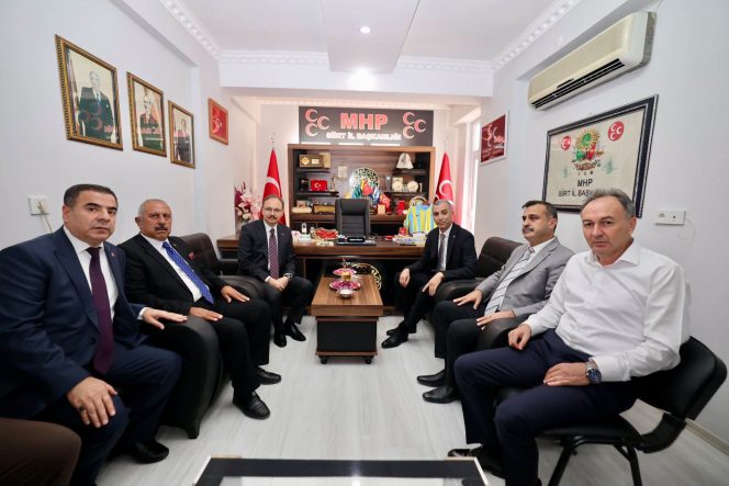 Siirt Valisi Dr. Kemal Kızılkaya Milliyetçi Hareket Partisi Siirt İl Başkanı Cengizhan Tükenmez Ziyarette Bulundu
