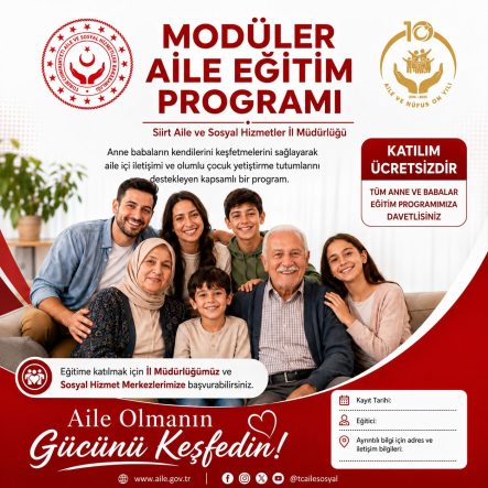 Siirt’te Ailelere Yönelik Ücretsiz Eğitim Programı Başlıyor