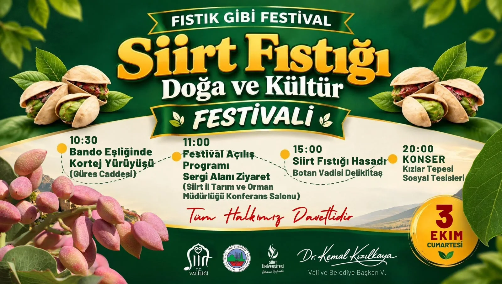 SİİRT FISTIĞI DOĞA VE KÜLTÜR FESTİVALİ BAŞLIYOR!